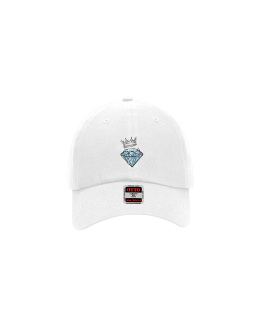 Diamond Culture™ embroidered white baseball cap - premium streetwear headwear